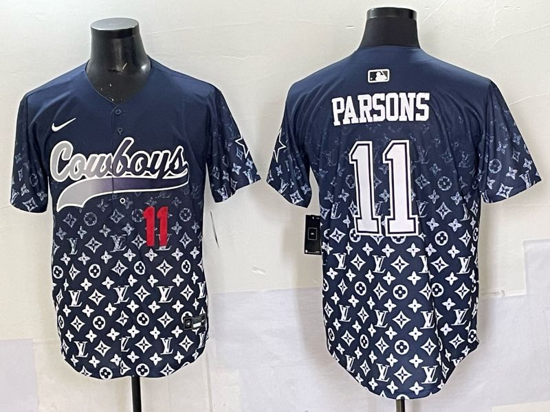 Men 2025 Dallas Cowboys #11 Parsons Drak blue Nike Limited NFL Jersey style 032